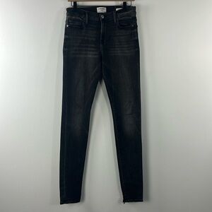 Frame Mens Jagger True Skinny Black Denim Jeans Size 30 Distressed